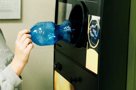 Bottle deposit: recyclable bottle in a store Europe