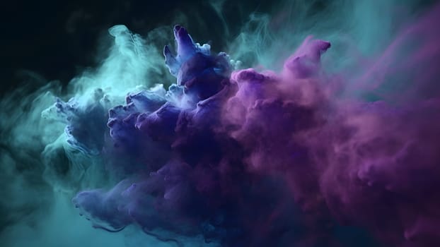 abstract purple cloud of smoke on dark background. Neural network generated in May 2023. Not based on any actual scene or pattern.