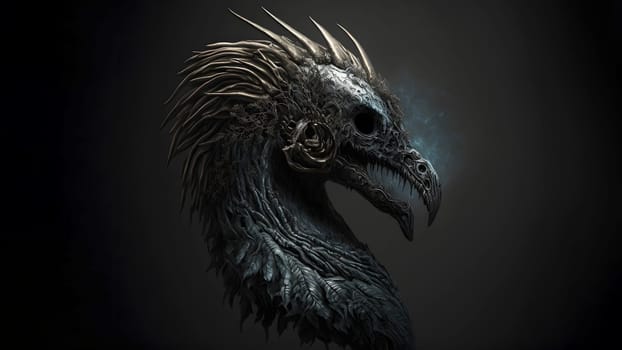 demonic nightmare beast covered with sharp thorns, neural network generated art. Digitally generated image. Not based on any actual person, scene or pattern.