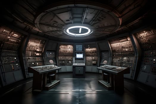 abandoned old unerground research laboratory. Neural network generated in May 2023. Not based on any actual scene or pattern.