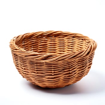An empty basket on a white background generated by artificial intelligence