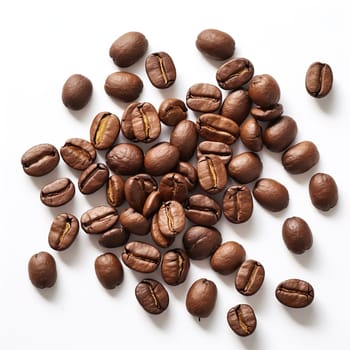 Close-up of coffee beans generated by artificial intelligence