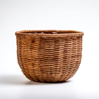 An empty basket on a white background generated by artificial intelligence