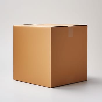 Brown cardboard box on a white background generated by artificial intelligence