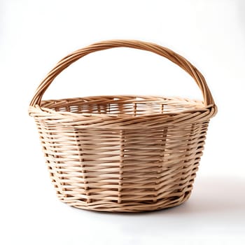 An empty basket on a white background generated by artificial intelligence