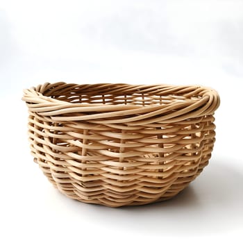 An empty basket on a white background generated by artificial intelligence