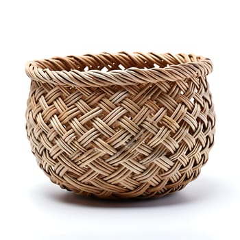 An empty basket on a white background generated by artificial intelligence