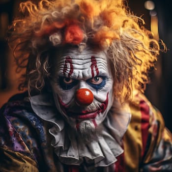 A clown with a red nose generated by artificial intelligence