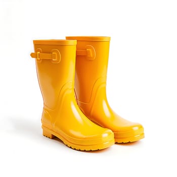 Rubber boots with on a white background generated by artificial intelligence