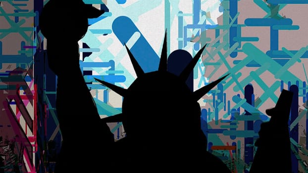 New York Statue of Liberty in a Pop Art Style,New York Statue of Liberty in a Pop Art Style