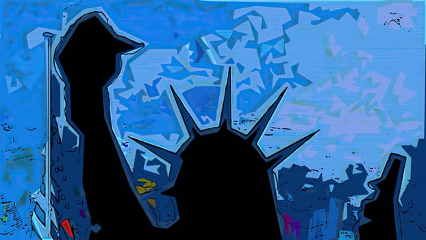 New York Statue of Liberty in a Pop Art Style,New York Statue of Liberty in a Pop Art Style