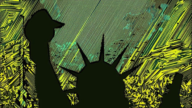 New York Statue of Liberty in a Pop Art Style ,New York Statue of Liberty in a Pop Art Style
