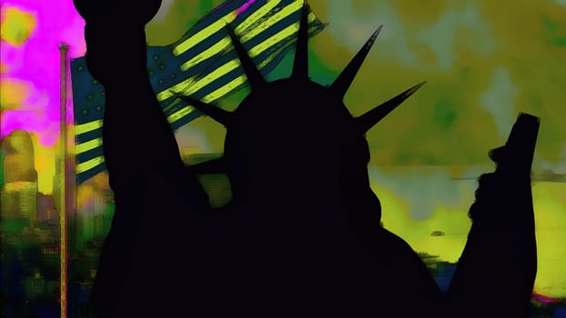 New York Statue of Liberty in a Pop Art Style ,New York Statue of Liberty in a Pop Art Style