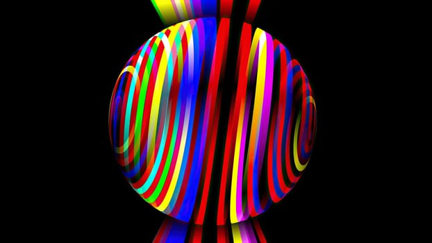 Colorful sphere with light rays ,Colorful sphere with light rays