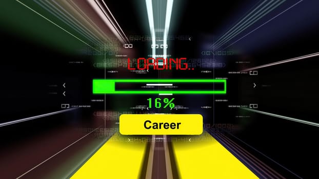 Career loading  progress bar on the screen,Career loading  progress bar on the screen