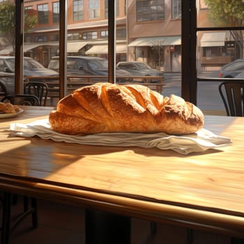 Tender Loaf bakery bread. Pastry rustic. Generate AI