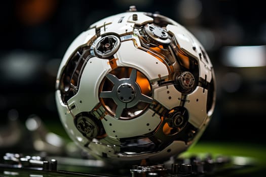 Innovative Mechanical soccer ball. Sport ball concept. Generate Ai