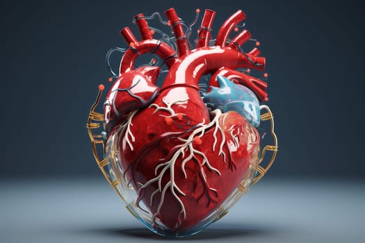 Non-invasive 3d pulse medicine heart. Body health. Generate Ai
