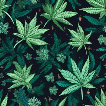 Innovative Medical marijuana art seamless pattern. Flower drug. Generate Ai
