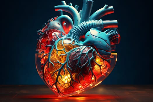 3d pulse medicine heart. Body health. Generate Ai