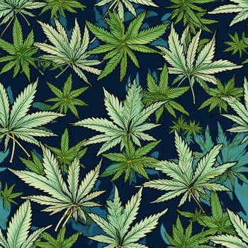 Therapeutic Medical marijuana art seamless pattern. Flower drug. Generate Ai