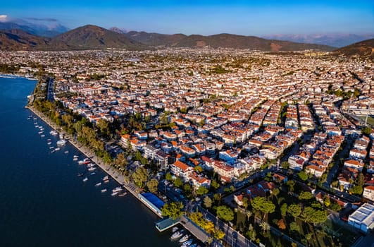 Aerial view of Fethiye in Mugla Province, Turkey.