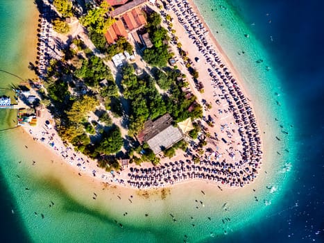 Aerial view of Oludeniz in district of Fethiye, Mugla Province, Turkey