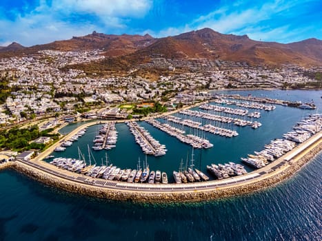 Aerial view of D-Marin Turgutreis near Bodrum in Mugla Province, Turkey.