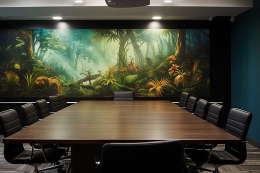 Spacious Meeting room. Conference room group. Generate Ai