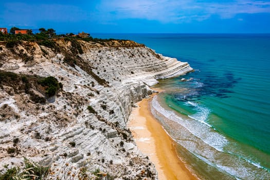 Scala dei Turchi, a rocky cliff on the coast of Realmonte, near Porto Empedocle, southern Sicily, Italy