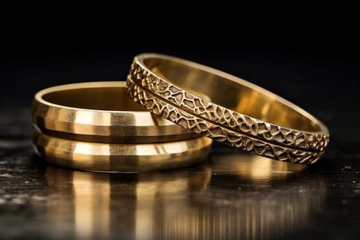 Timeless Wedding rings. Jewelry marriage banner. Generate Ai