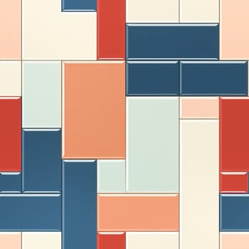 Metro tile blue aqua banner. Nature subway decor mosaic block. Generate Ai
