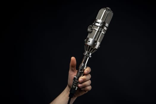 Versatile Microphone arm holding. Party audio speech sound singer. Generate Ai