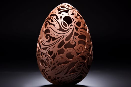Sweet Milk chocolate egg. Dark milk color. Generate Ai