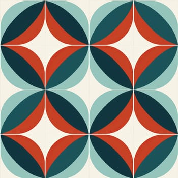 Vibrant Metro tile blue aqua banner. Nature subway decor mosaic block. Generate Ai