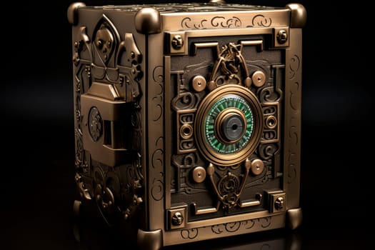 Secure Metallic safe box lock. Finance vault. Generate Ai