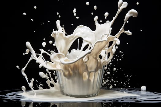 Creamy Milk splash. Drop fresh cream. Generate Ai