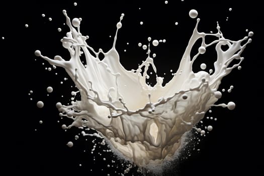 Dynamic Milk splash. Drop fresh cream. Generate Ai