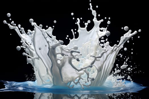 Tangy Milk yogurt splash. Creamy sweet drink. Generate Ai