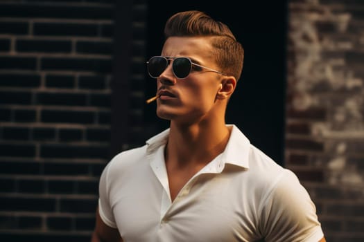 Trendy Stylish millennial men cool. Fashion friendship street lifestyle male. Generate Ai