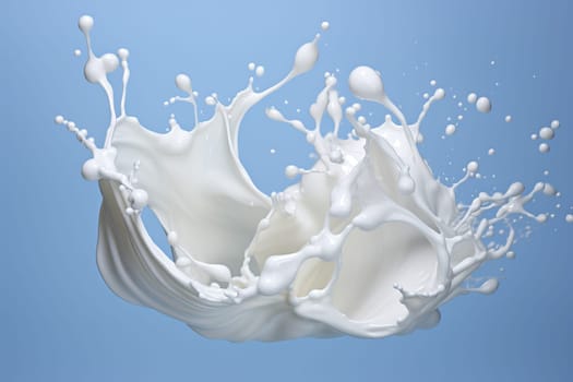 Milk yogurt splash. Creamy sweet drink. Generate Ai