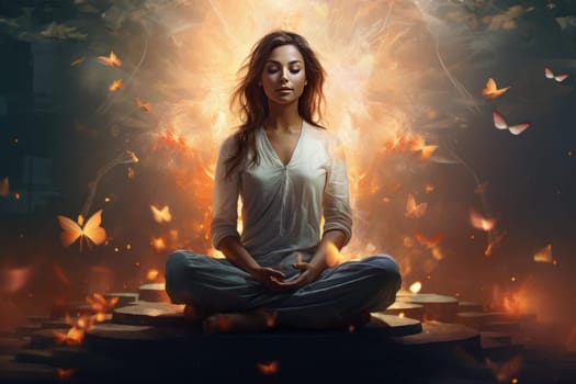 Introspective Mindfulness meditation. Body spa health. Generate Ai