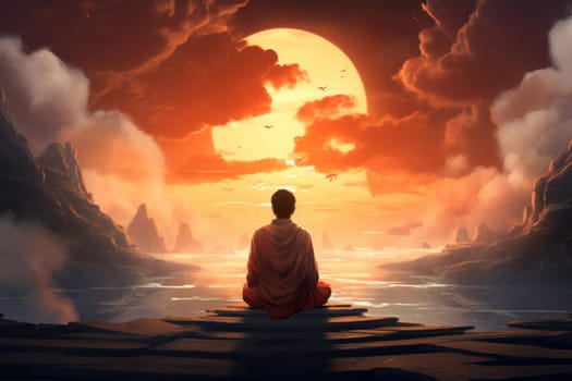 Soothing Mindfulness meditation. Body spa health. Generate Ai