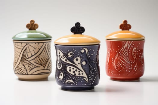 Ceramic tea caddies. Drinks ceramic. Generate Ai
