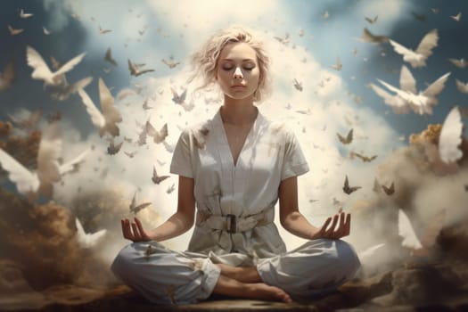 Mindfulness meditation. Body spa health. Generate Ai