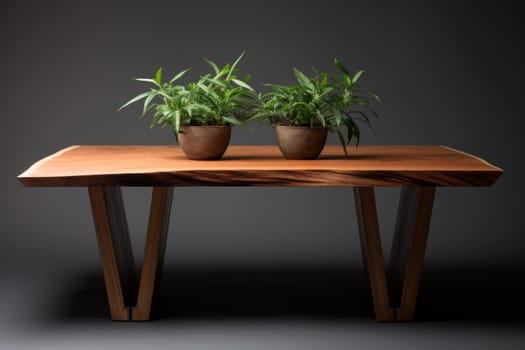 Aromatic Minimalist eucalyptus table candles. Floral decor green room wall. Generate Ai