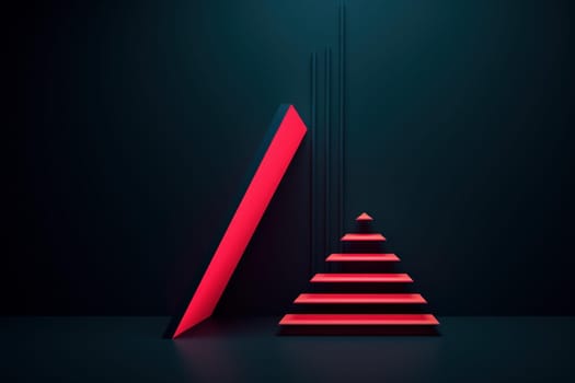 Geometric neon. City wall laser. Generate Ai