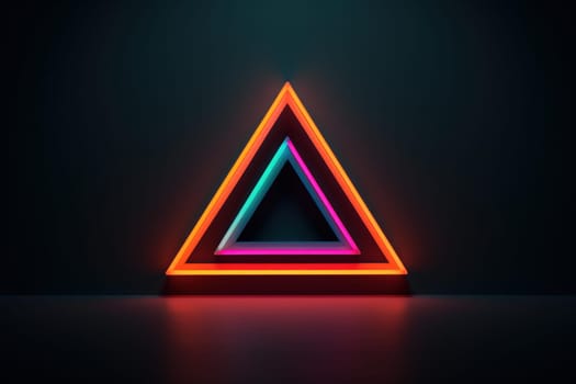 Abstract Geometric neon. City wall laser. Generate Ai