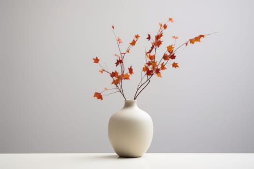Minimalist autumn vase. Home room plant. Generate Ai