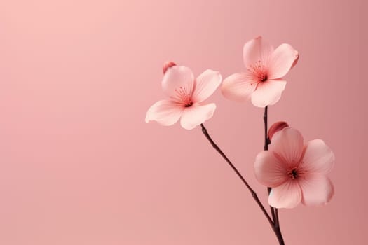 Abstract pink flowers. Summer garden. Generate Ai